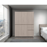 Closet Siruela Eco Bardolino y Blanco 150x200cm con Cinco Puertas y con Cinco Cajones - CLOSETS | Bylmo