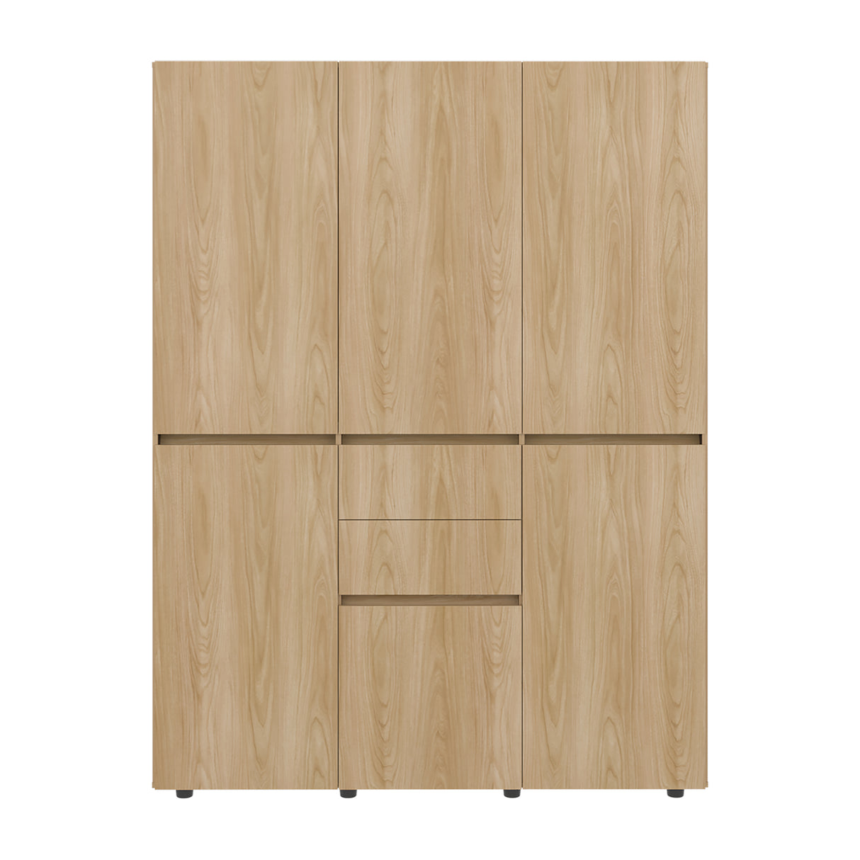 Closet Siruela Eco Bardolino y Wengue 150x200cm con Cinco Puertas y con Cinco Cajones - CLOSETS | Bylmo