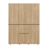 Closet Siruela Eco Bardolino y Wengue 150x200cm con Cinco Puertas y con Cinco Cajones - CLOSETS | Bylmo