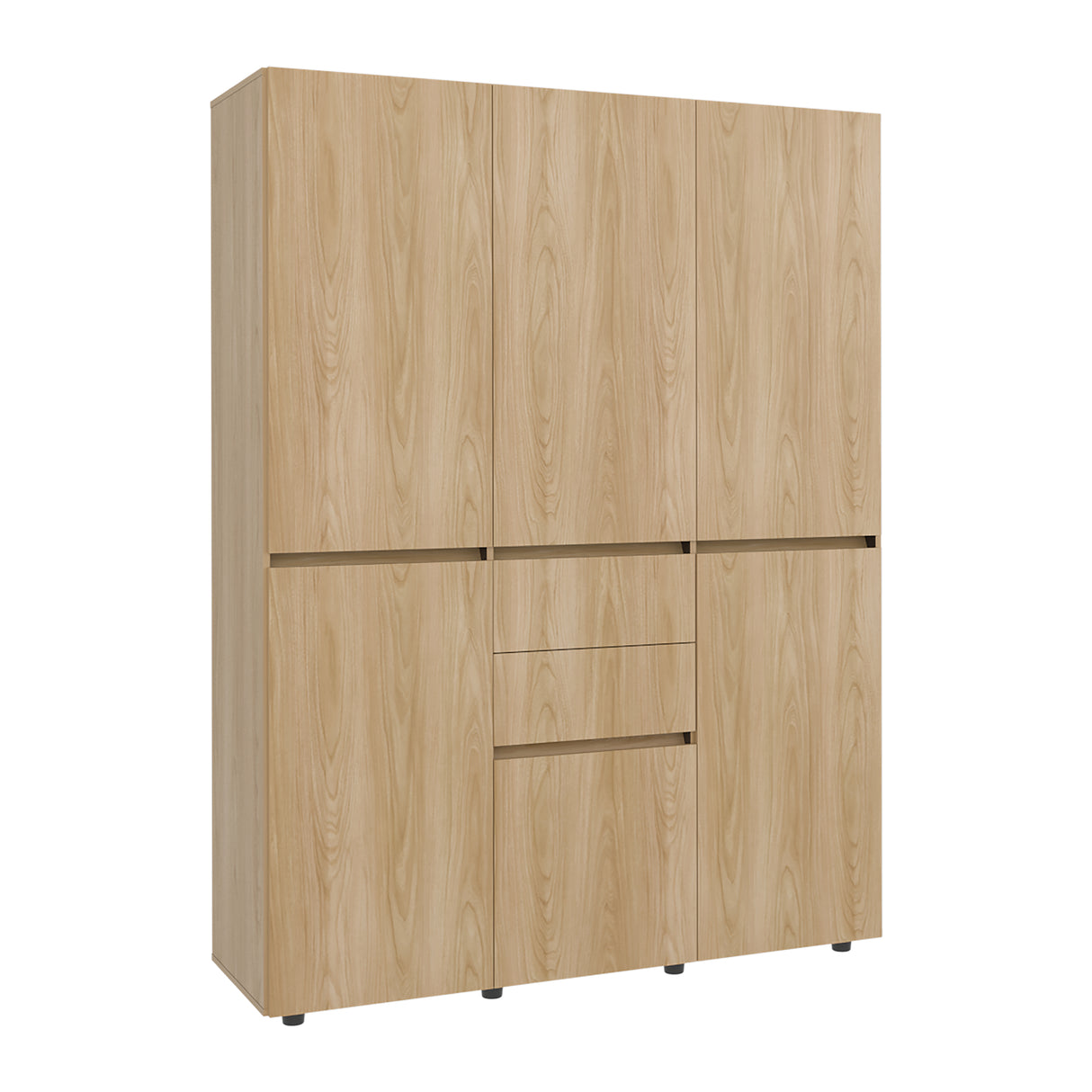 Closet Siruela Eco Bardolino y Wengue 150x200cm con Cinco Puertas y con Cinco Cajones - CLOSETS | Bylmo