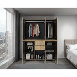 Closet Siruela Eco Bardolino y Wengue 150x200cm con Cinco Puertas y con Cinco Cajones - CLOSETS | Bylmo