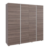 Closet Antalya Avellana y Blanco 200x200cm con Cinco Puertas y con Diez Compartimientos - CLOSETS | Bylmo