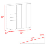 Closet Antalya Avellana y Blanco 200x200cm con Cinco Puertas y con Diez Compartimientos - CLOSETS | Bylmo