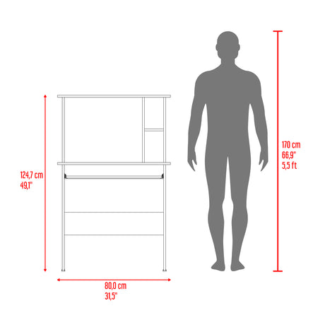 Centro de Computo Dolan Avellana 80x124.7cm con Organizador de Libros - ESCRITORIOS | Bylmo