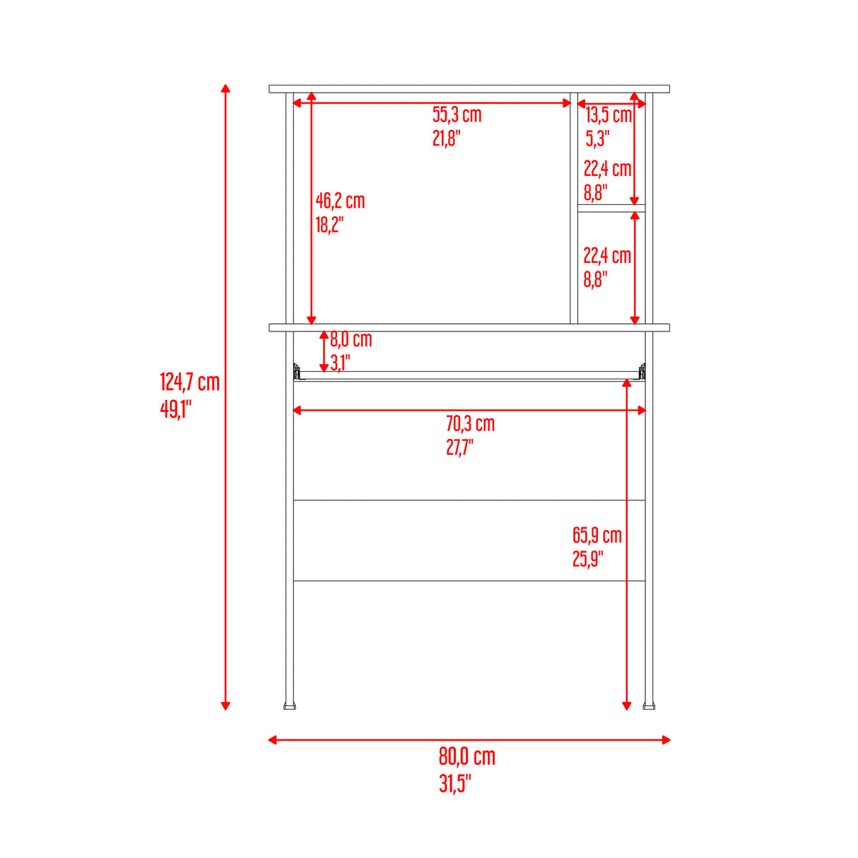 Centro de Computo Dolan Avellana 80x124.7cm con Organizador de Libros - ESCRITORIOS | Bylmo