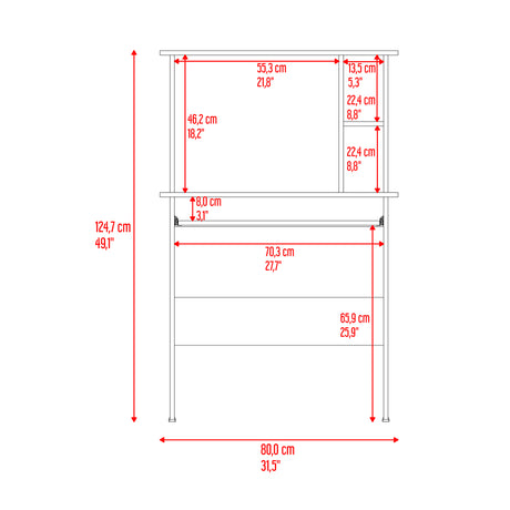 Centro de Computo Dolan Avellana 80x124.7cm con Organizador de Libros - ESCRITORIOS | Bylmo