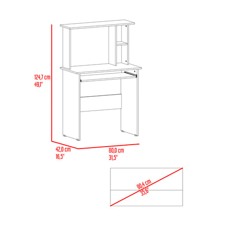 Centro de Computo Dolan Avellana 80x124.7cm con Organizador de Libros - ESCRITORIOS | Bylmo