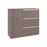 Cómoda Niza Avellana y Blanco 100x91cm de Tres Hileras con Tres Cajones - CAJONERAS Y COMODAS | Bylmo