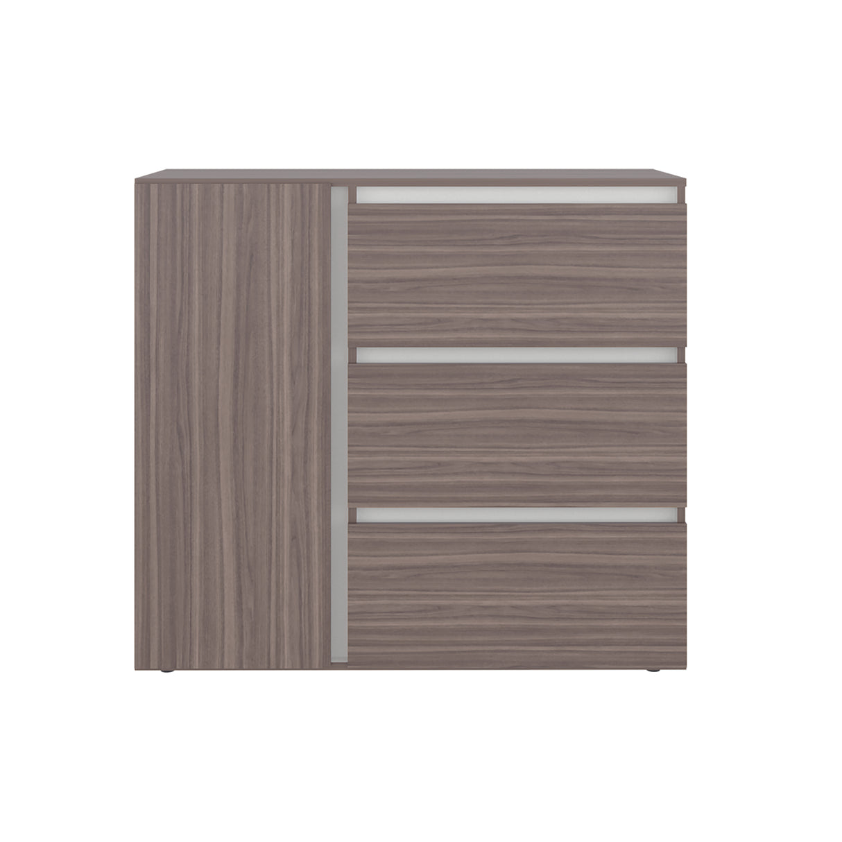 Cómoda Niza Avellana y Blanco 100x91cm de Tres Hileras con Tres Cajones - CAJONERAS Y COMODAS | Bylmo