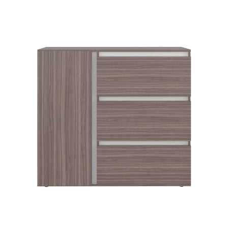 Cómoda Niza Avellana y Blanco 100x91cm de Tres Hileras con Tres Cajones - CAJONERAS Y COMODAS | Bylmo