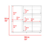 Cómoda Niza Avellana y Blanco 100x91cm de Tres Hileras con Tres Cajones - CAJONERAS Y COMODAS | Bylmo