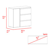 Cómoda Niza Avellana y Blanco 100x91cm de Tres Hileras con Tres Cajones - CAJONERAS Y COMODAS | Bylmo