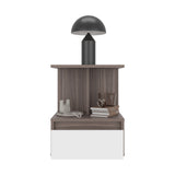 Mesa de Noche Miki Avellana y Blanco 40x51.6cm con Un Cajón y Con Tres Compartimientos - MESAS DE NOCHE | Bylmo