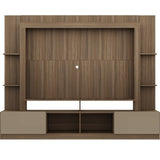Centro de Entretenimiento Berlín Café 213x171cm Para TV Hasta 65" Pulgadas con Dos Comportimientos - MUEBLES DE TV | Bylmo