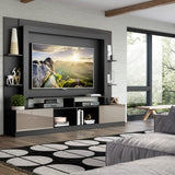 Centro de Entretenimiento Berlín Negro 213x171cm Para TV Hasta 65" Pulgadas con Dos Comportimientos