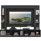 Centro de Entretenimiento Berlín Negro 213x171cm Para TV Hasta 65" Pulgadas con Dos Comportimientos