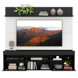 Centro de Entretenimiento Madrid Blanco y Negro 175x116cm Para TV Hasta 75" Pulgadas con Tres Comportimientos - MUEBLES DE TV | Bylmo