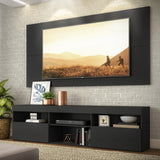 Centro de Entretenimiento Florida Negro 175x90cm Para TV Hasta 65" Pulgadas con Tres Comportimientos - MUEBLES DE TV | Bylmo
