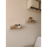 Set de 2 Repisas Toscana Madera Natural y Gris 57x8cm Rectangular con Un Entrepaño - REPISAS | Bylmo