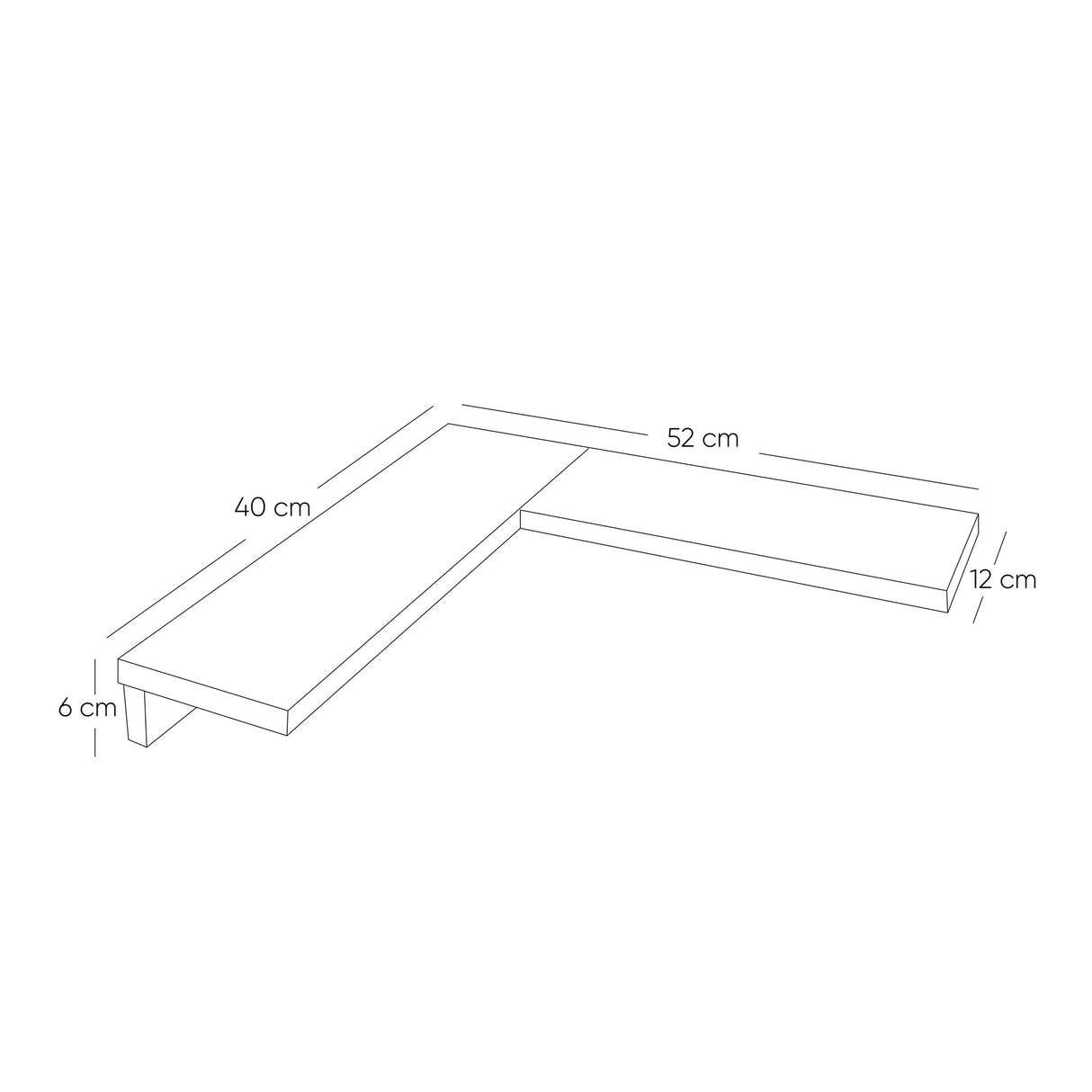 Set de 2 Repisas Bali Bardolino 40x6cm Irregular con Cuatro Entrepaños - REPISAS | Bylmo