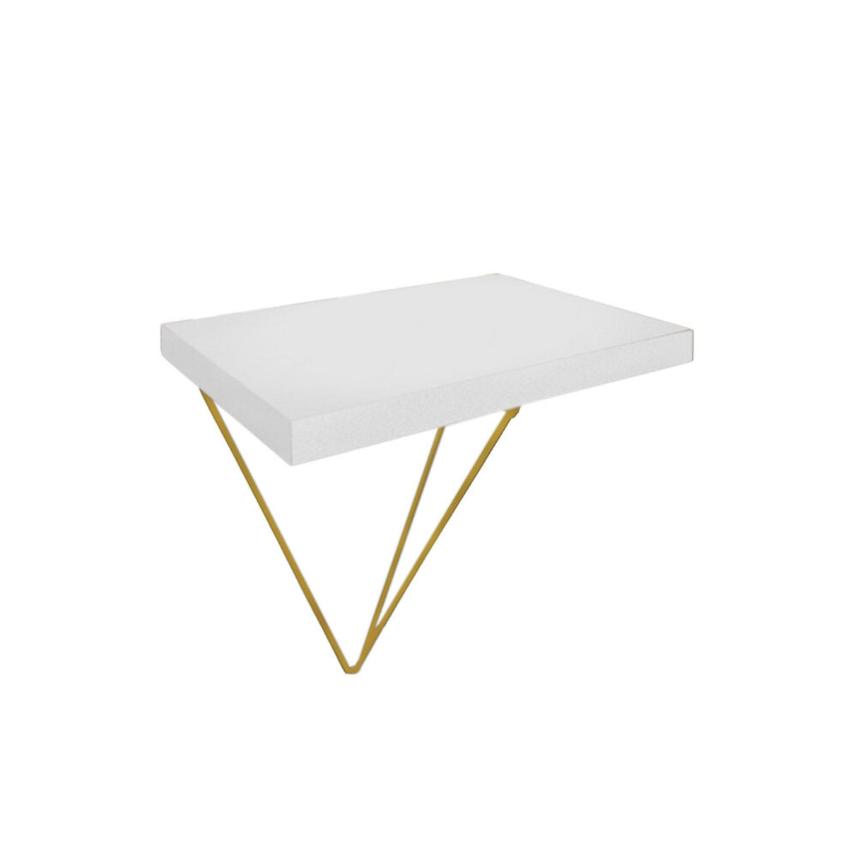 Set de 2 Repisas Cherry Blanco y Dorado 20x21cm Triangular con Dos Entrepaños - REPISAS | Bylmo