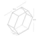 Repisa Madera Natural y Negro 30x30cm Hexagonal con Un Entrepaño - REPISAS | Bylmo