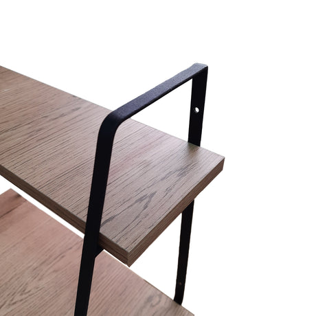 Repisa Danish Madera Natural y Negro 35x43cm Escalera con Dos Entrepaños - REPISAS | Bylmo