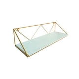 Repisa Novo Blanco y Dorado 60x15cm Rectangular con Un Entrepaño