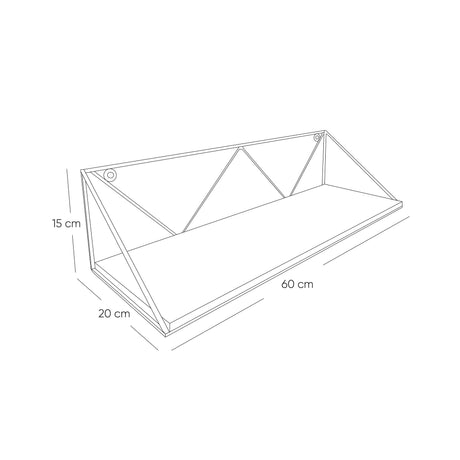 Repisa Novo Blanco y Dorado 60x15cm Rectangular con Un Entrepaño