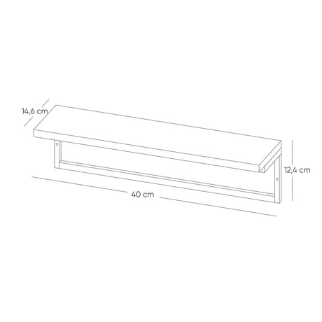 Set de 3 Repisas Elia Madera Natural y Negro 40x14.6cm Rectangular con Tres Entrepaños - REPISAS | Bylmo