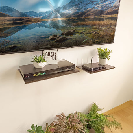 Repisa DVD Wengue 35x1.8cm Rectangular con Un Entrepaño - REPISAS | Bylmo