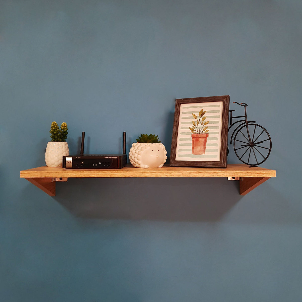 Repisa Tecno Madera Natural 60x24cm Rectangular con Un Entrepaño - REPISAS | Bylmo