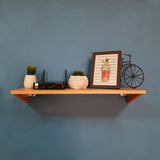 Repisa Tecno Madera Natural 60x24cm Rectangular con Un Entrepaño - REPISAS | Bylmo