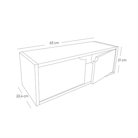 Repisa Adventure Café Print 63x21cm Rectangular con Dos Entrepaños - REPISAS | Bylmo