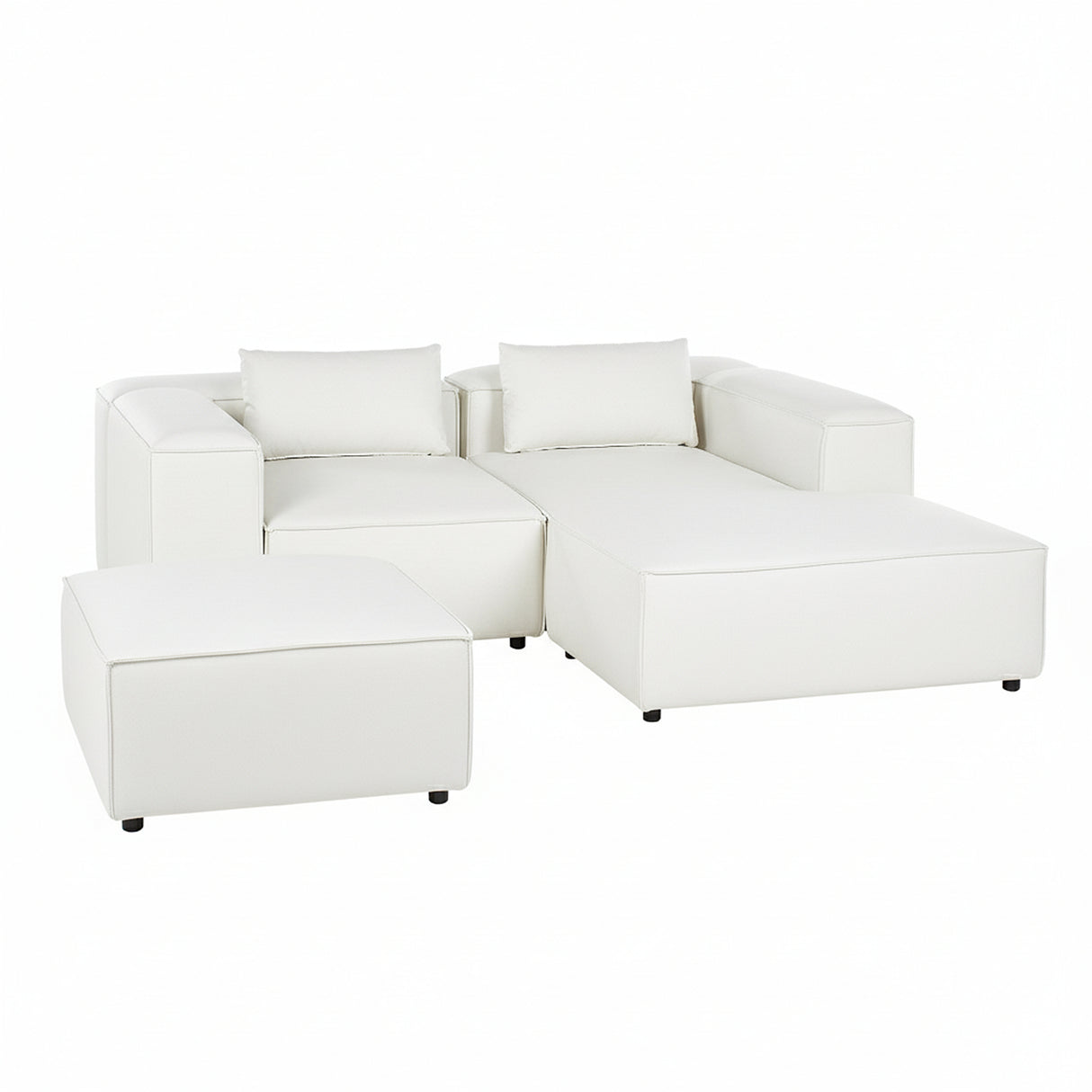Sofá Marruecos Blanco 220x68cm De Tres Puestos con Apoya Brazos - SOFAS Y POLTRONAS | Bylmo