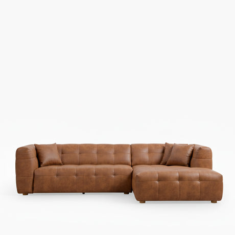 Sofá Cama en L Esquinero Deluxe Marron 240x70cm De Tres Puestos con Apoya Brazos - SOFAS Y POLTRONAS | Bylmo