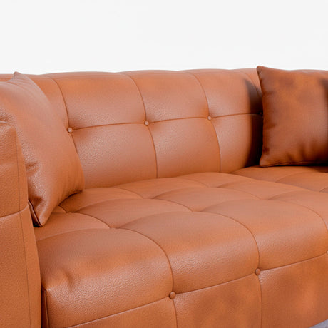 Sofá Cama en L Esquinero Deluxe Marron 240x70cm De Tres Puestos con Apoya Brazos - SOFAS Y POLTRONAS | Bylmo