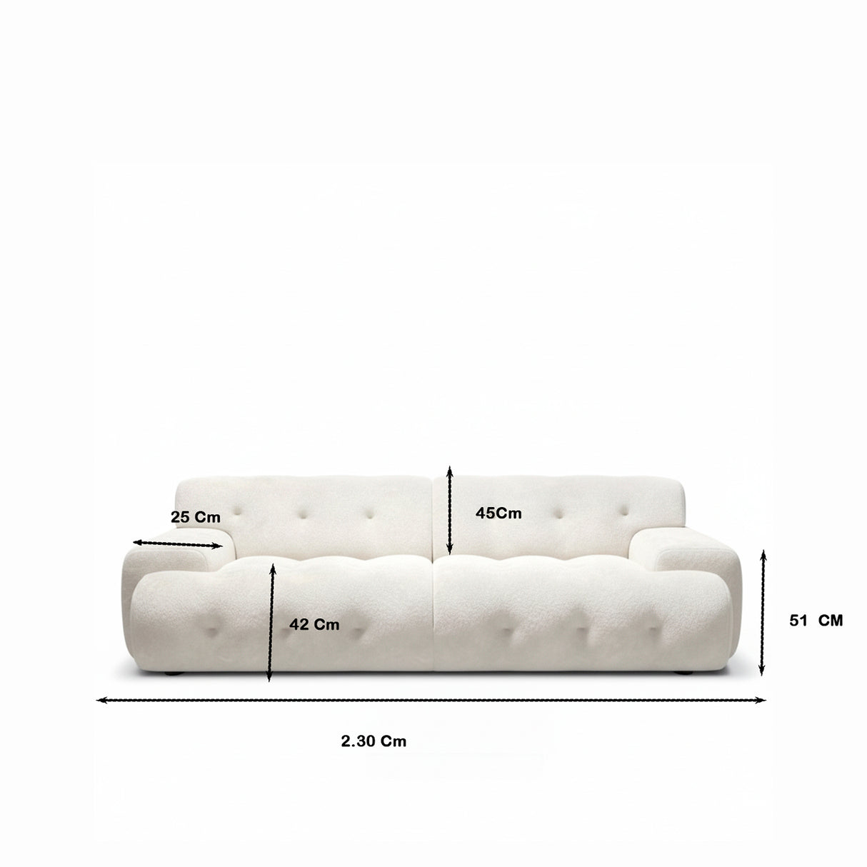 Sofá Cama Max Blanco Almendra 180x68cm De Tres Puestos Reclinable - SOFAS Y POLTRONAS | Bylmo