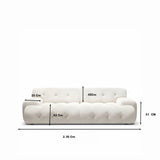 Sofá Cama Max Blanco Almendra 180x68cm De Tres Puestos Reclinable - SOFAS Y POLTRONAS | Bylmo