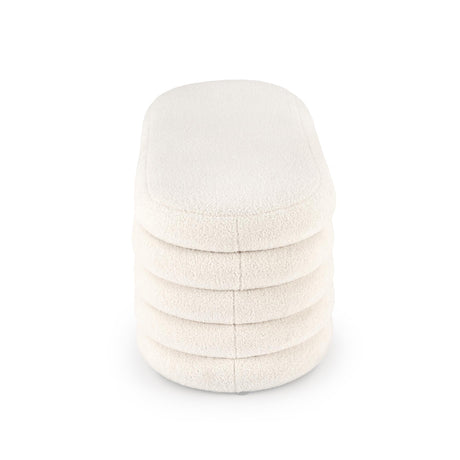 Puff Blanco Almendra 120x40cm De Dos Puestos con Almacenamiento - SOFAS Y POLTRONAS | Bylmo