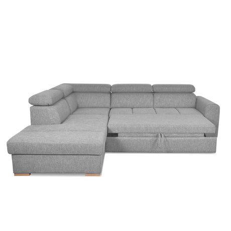 Sofá Cama Gris Concreto 266x67cm De Cinco Puestos Reclinable con Almacenamiento con Apoya Brazos - SOFAS Y POLTRONAS | Bylmo