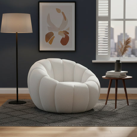 Poltrona Hal Gaspar Blanco Almendra 90x65cm De Un Puesto con Apoya Brazos - SOFAS Y POLTRONAS | Bylmo