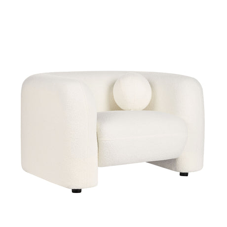 Poltrona Leiren Blanco Almendra 111x68cm De Un Puesto con Apoya Brazos - SOFAS Y POLTRONAS | Bylmo
