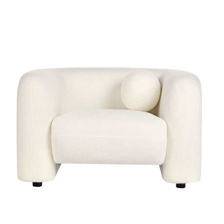 Poltrona Leiren Blanco Almendra 111x68cm De Un Puesto con Apoya Brazos - SOFAS Y POLTRONAS | Bylmo