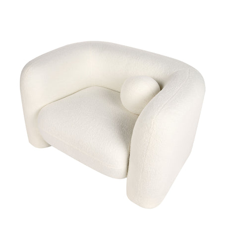 Poltrona Leiren Blanco Almendra 111x68cm De Un Puesto con Apoya Brazos - SOFAS Y POLTRONAS | Bylmo