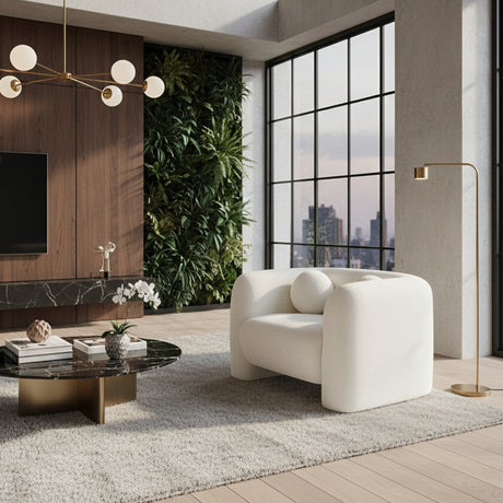 Poltrona Leiren Blanco Almendra 111x68cm De Un Puesto con Apoya Brazos - SOFAS Y POLTRONAS | Bylmo