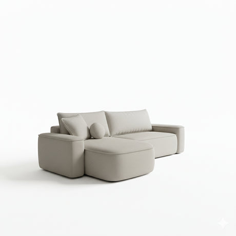 Sofá Pura Gris Claro 200x68cm De Cuatro Puestos con Apoya Brazos - SOFAS Y POLTRONAS | Bylmo