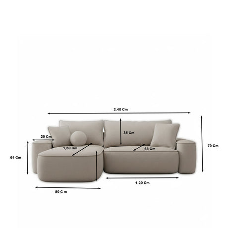 Sofá Pura Gris Claro 200x68cm De Cuatro Puestos con Apoya Brazos - SOFAS Y POLTRONAS | Bylmo