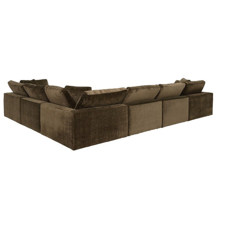 Sofá Café Oscuro 436x67cm De Seis Puestos con Apoya Brazos - SOFAS Y POLTRONAS | Bylmo