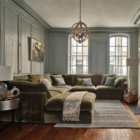 Sofá Café Oscuro 436x67cm De Seis Puestos con Apoya Brazos - SOFAS Y POLTRONAS | Bylmo